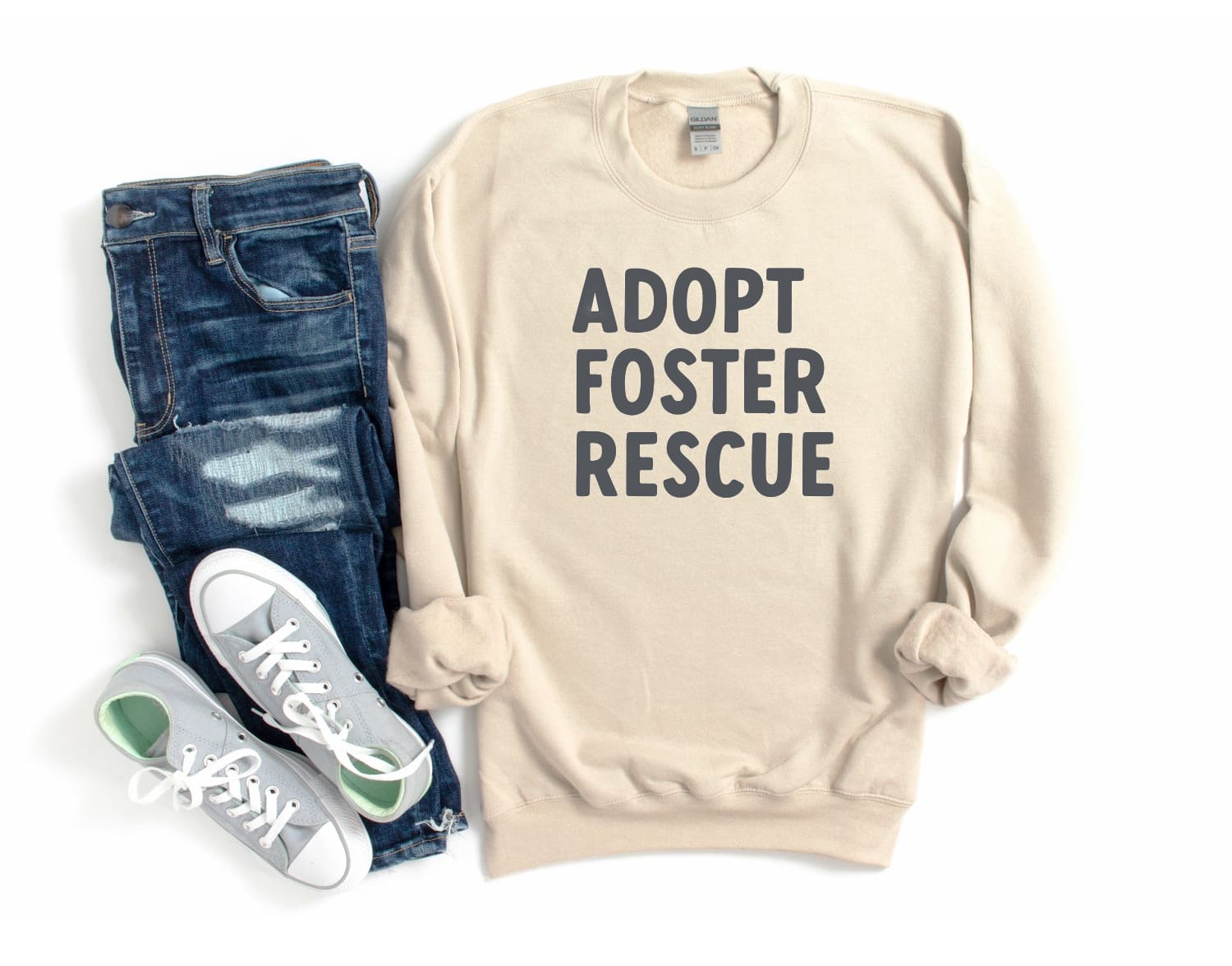 Adopt, Foster, Rescue Crewneck Sweatshirt