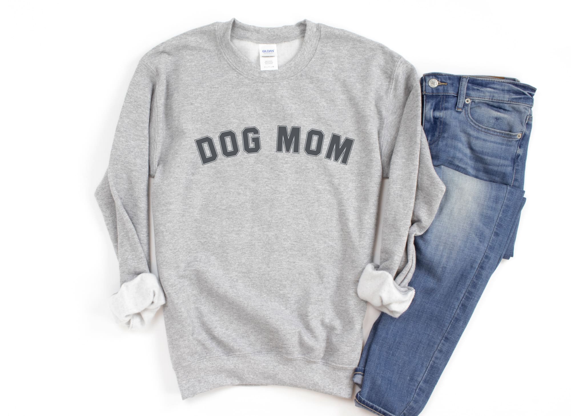 DOG MOM Sweatshirt Unisex Crew Neck Crewneck Sweatshirt People Shirt