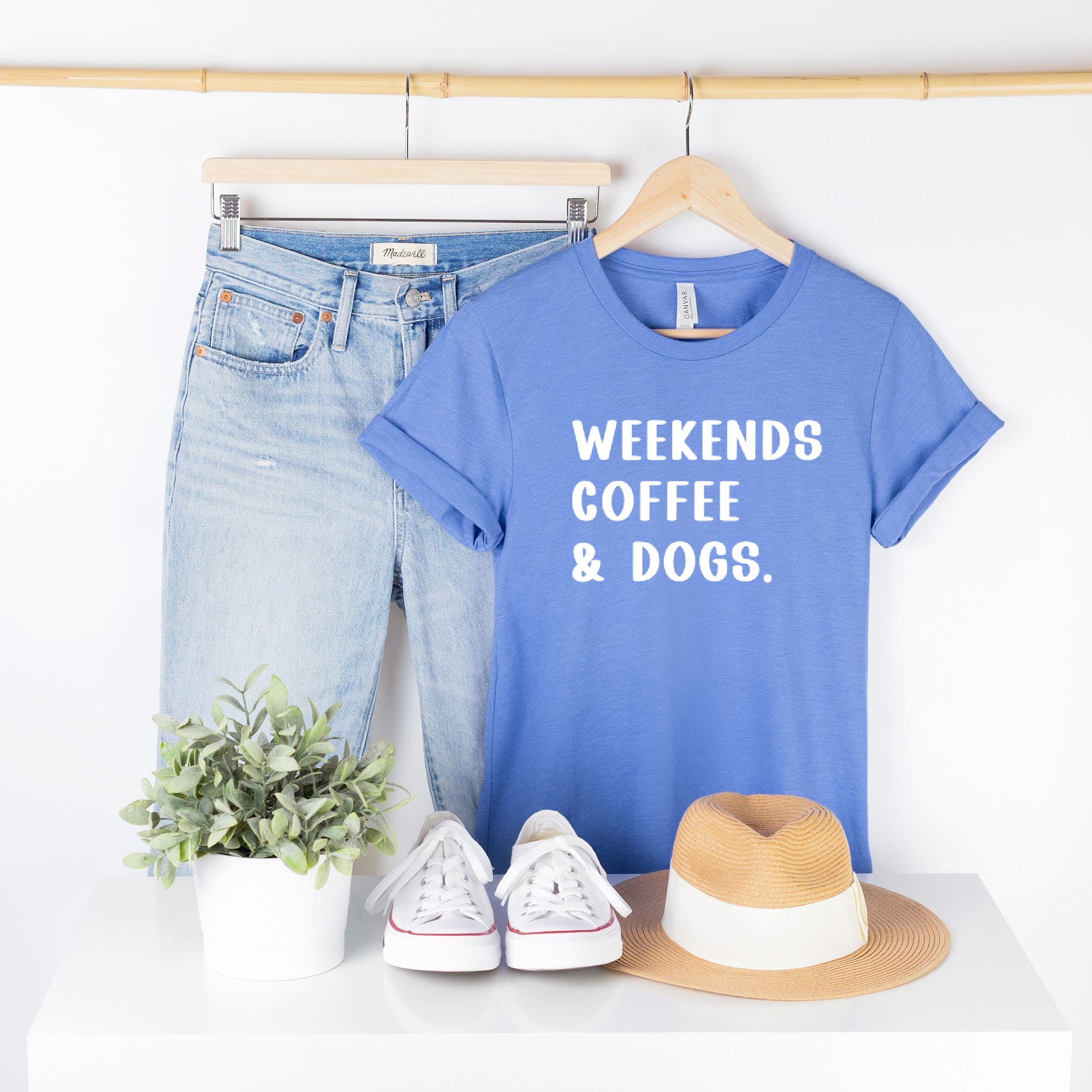 People Shirts Printed Tshirt Human Dog Gear Unisex T-shirt Person WEEKENDS, COFFEE & DOGS