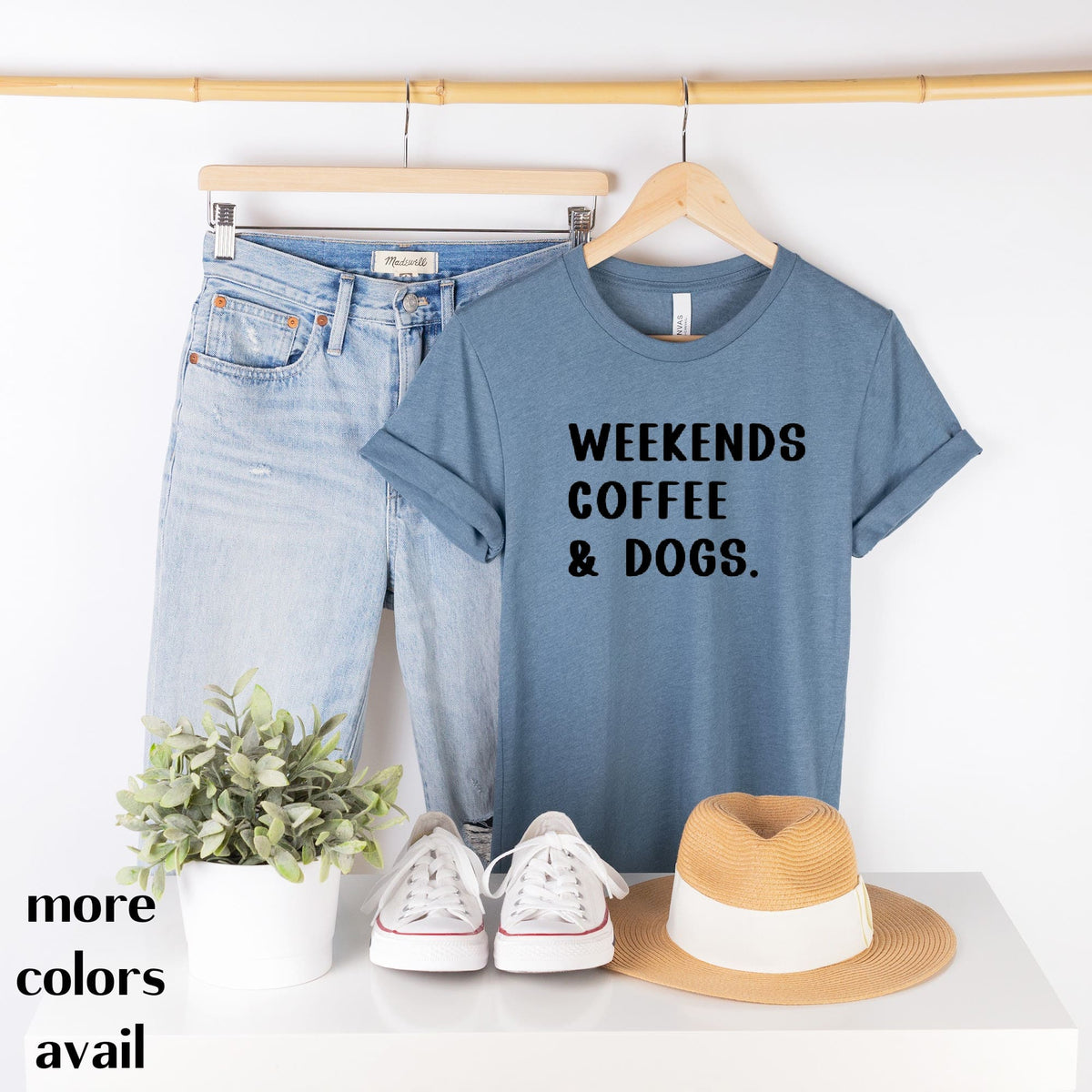 People Shirts Printed Tshirt Human Dog Gear Unisex T-shirt Person WEEKENDS, COFFEE & DOGS