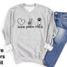 CAT CREW Sweatshirt Unisex Crew Neck Crewneck Sweatshirt LOVE PEACE CATS Cat Lover Sweatshirt
