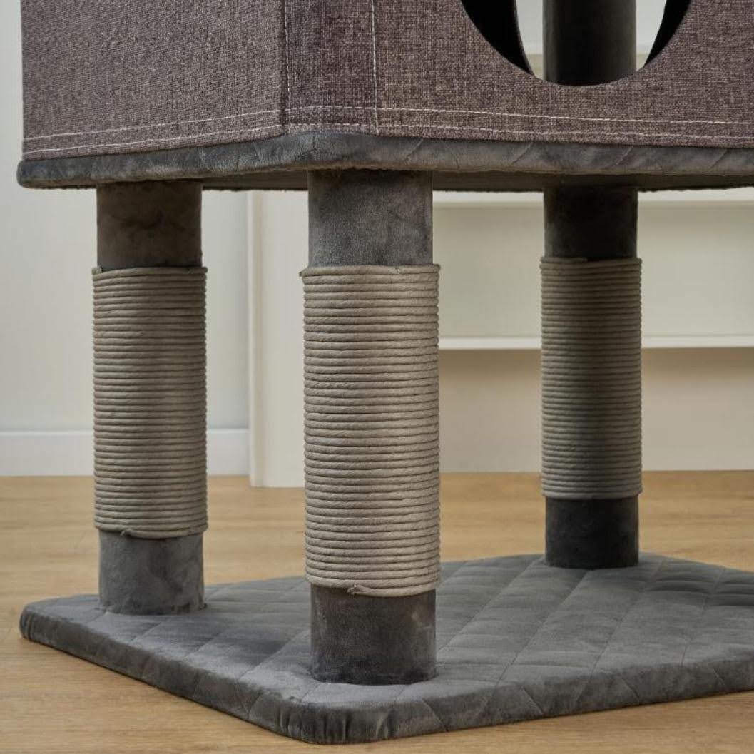 Stella 6 Level Quilted Velvet Large Cat Tree With Condo