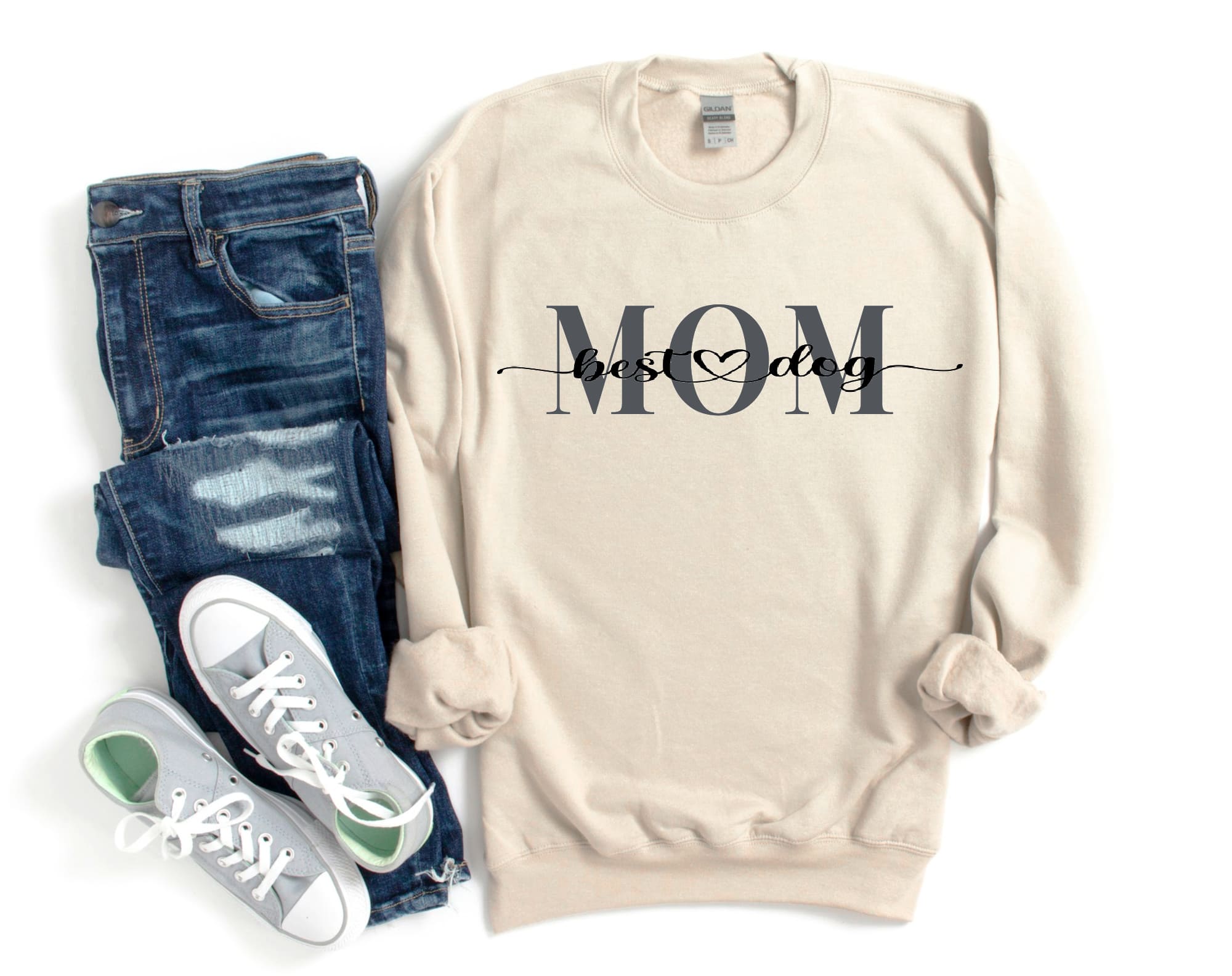 Best Dog Mom Crewneck Sweatshirt