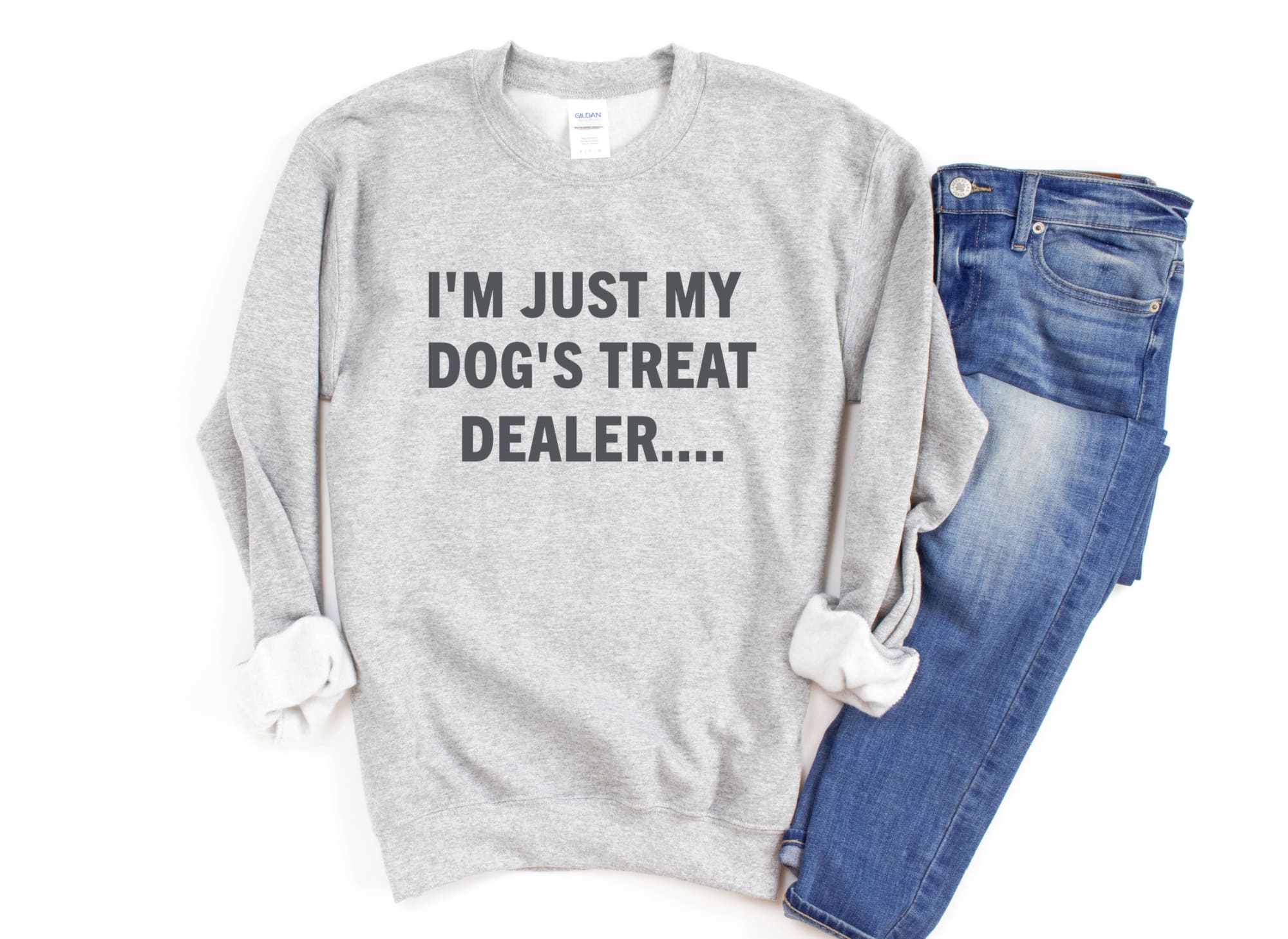 People Sweatshirt Unisex Crew Neck Crewneck Sweatshirt Dog Lover Shirt TREAT DEALER