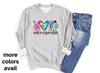 PEACE LOVE DOGS Sweatshirt Unisex Crew Neck Crewneck Sweatshirt Dog Lover People Shirt