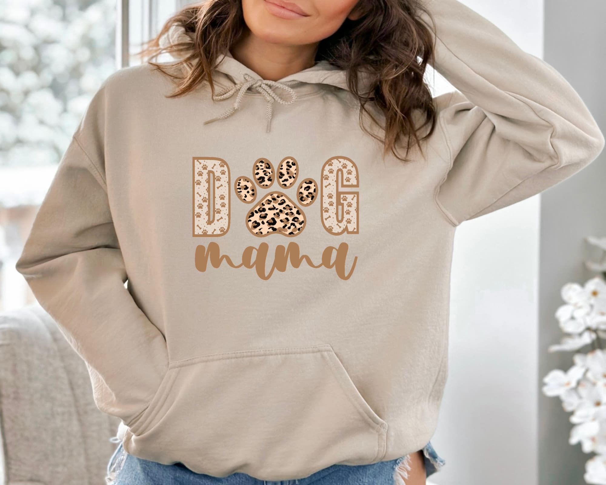 People Shirt Sweatshirt Unisex Crew Neck Crewneck Sweatshirt Hoodie DOG MAMA
