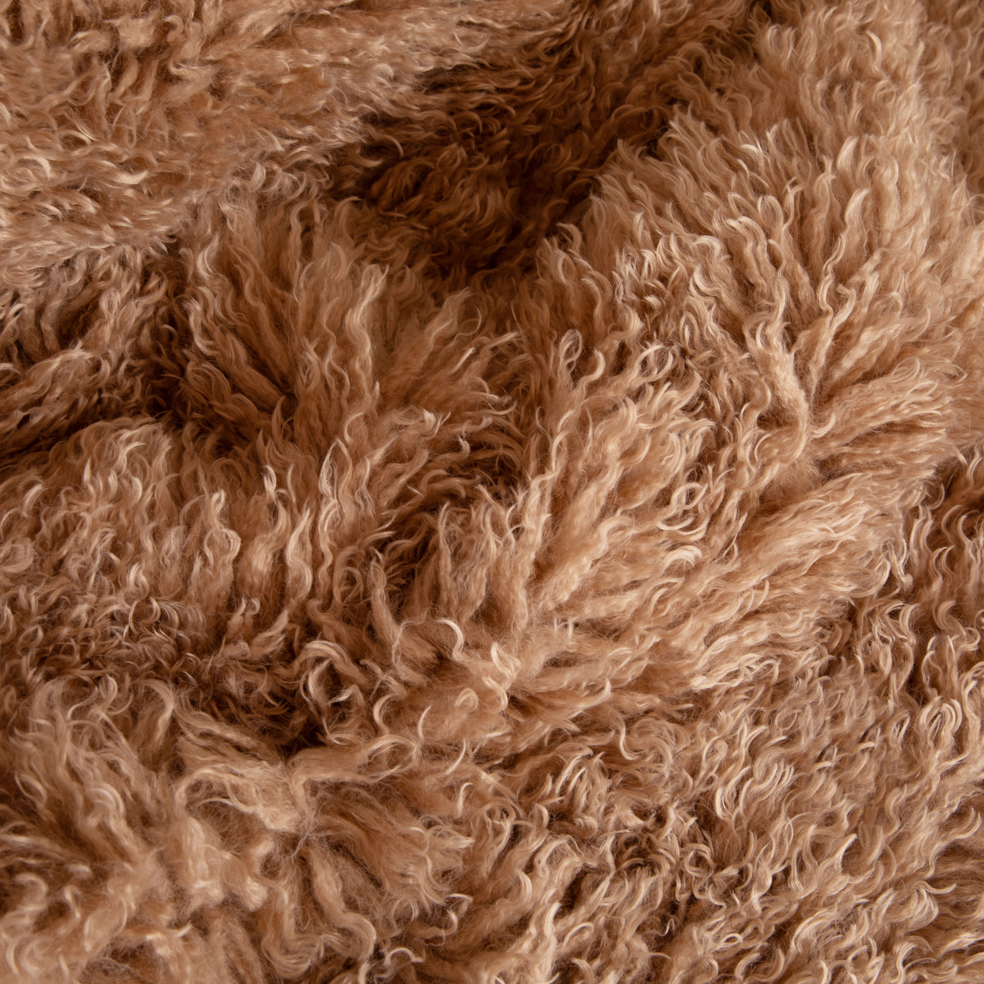 PupRug Luxe Faux Fur Orthopedic Dog Bed Plush Sheep Tan 