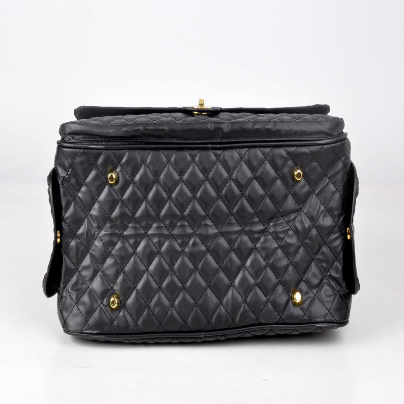 Pet Carrier – Quilted PU Leather with Gold Chain