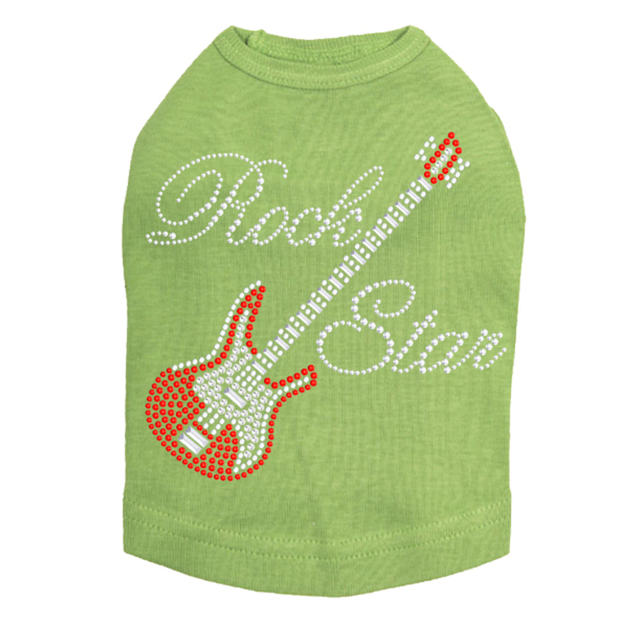 Guitar Red (Austrian crystal) & Rock Star - Dog Tank
