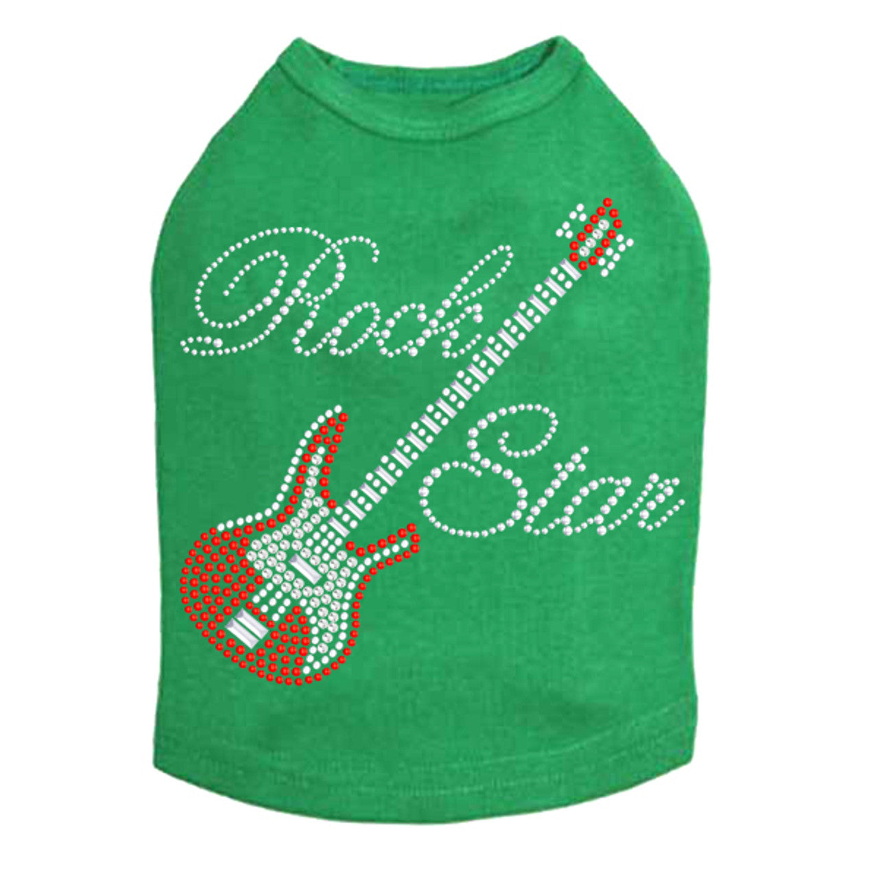 Guitar Red (Austrian crystal) & Rock Star - Dog Tank