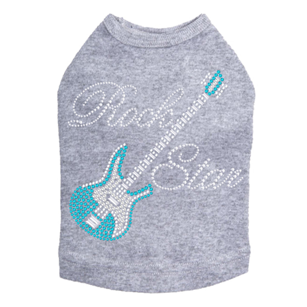 Guitar Blue (Austrian Rhinestones) & Rock Star - Dog Tank