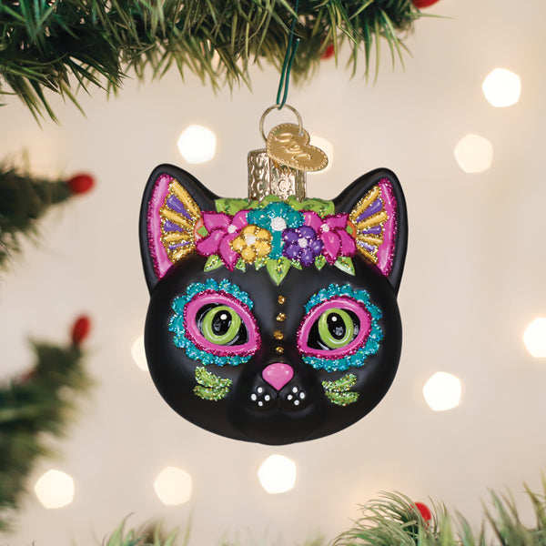 Old World Christmas: Dia De Los Muertos Cat Christmas Ornament