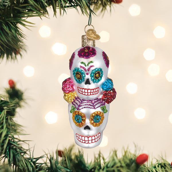 Old World Christmas: Dia De Los Muertos Stacking Skulls Christmas Ornament