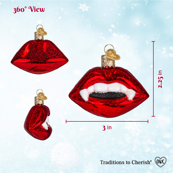Old World Christmas: Vampire Lips Christmas Ornament