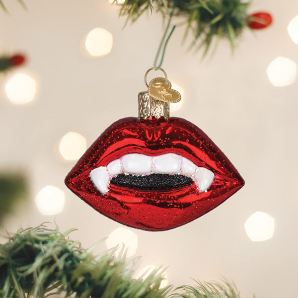 Old World Christmas: Vampire Lips Christmas Ornament