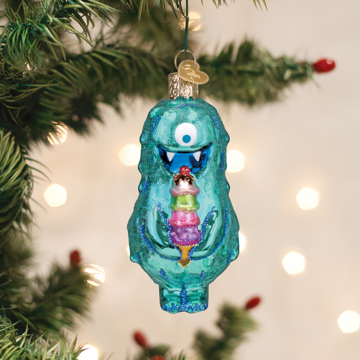 Old World Christmas: Furry Sugarbeast Christmas Ornament