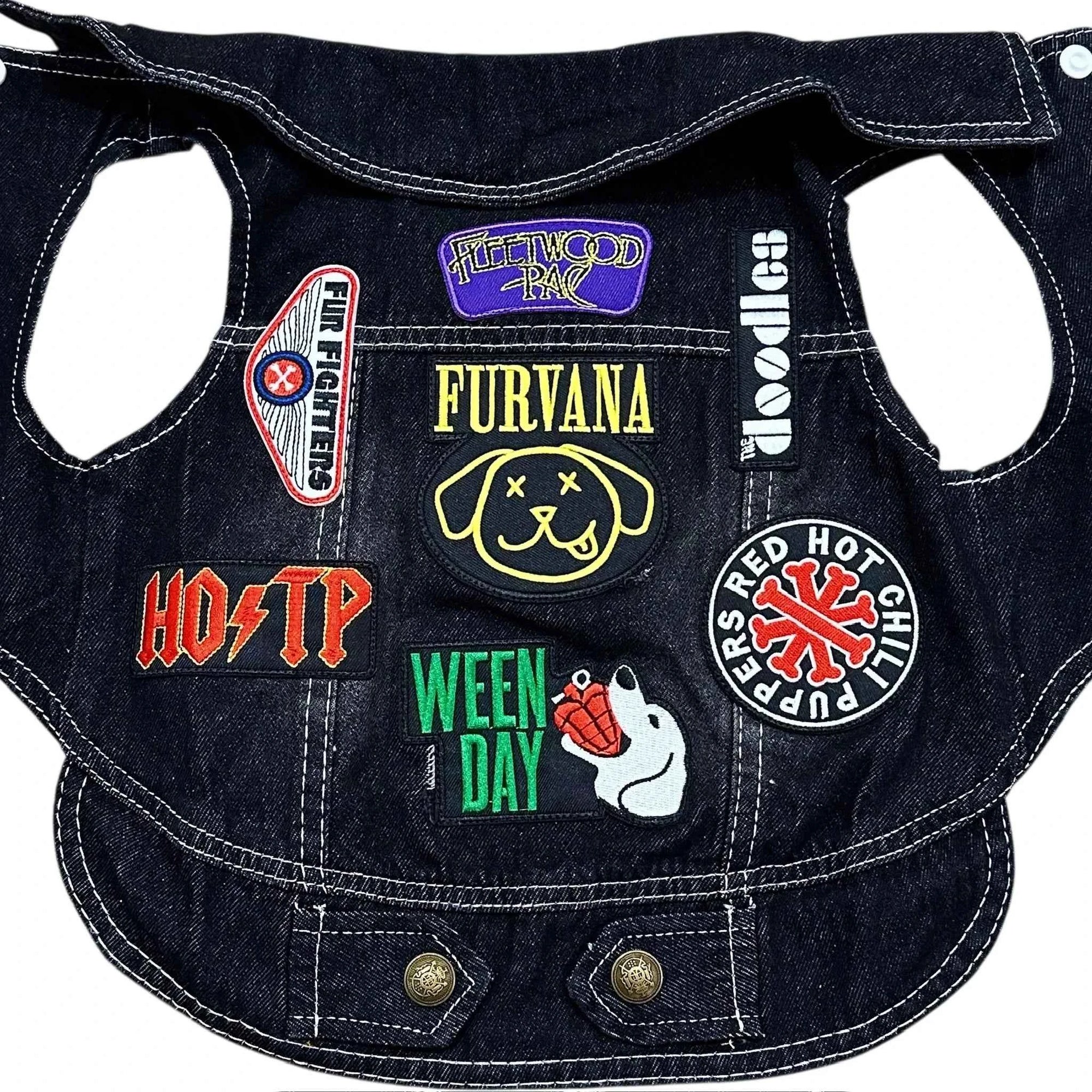 Heads or Tails Pup Ruff & Roll Denim Dog Vest