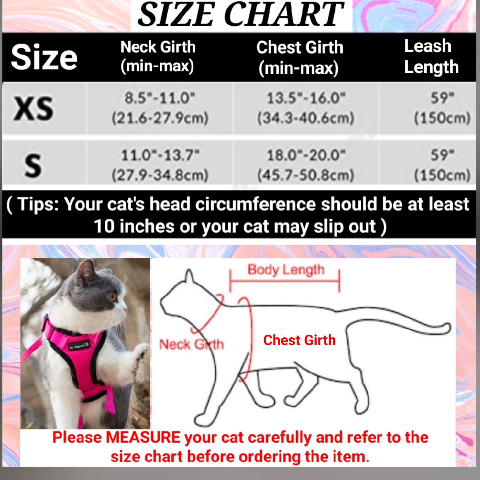 Mr. Peanuts PurrTrek Reflective Cat Harness with Matching Leash