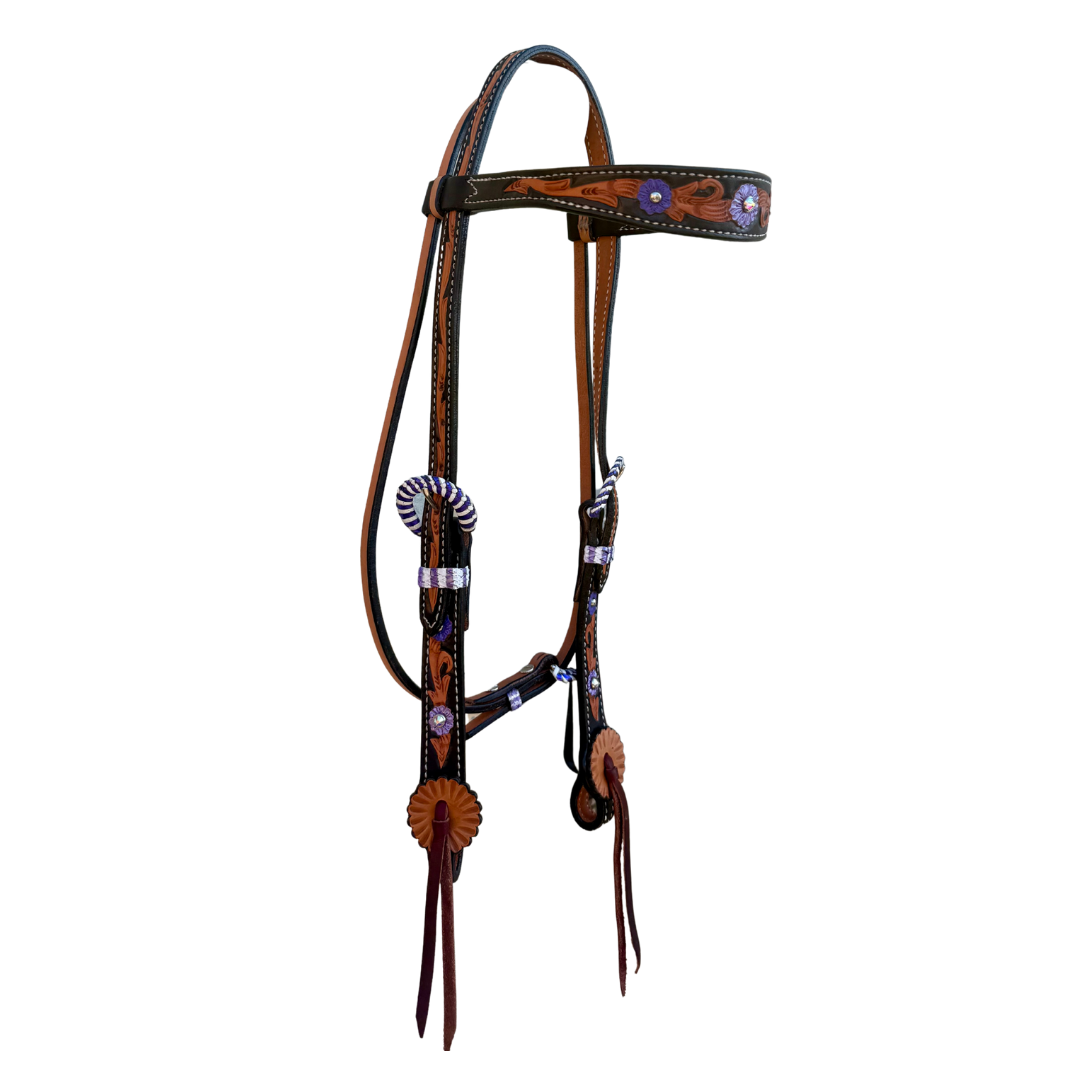 2800 - Purple Collection 1 - 1/2" Contour browband headstall