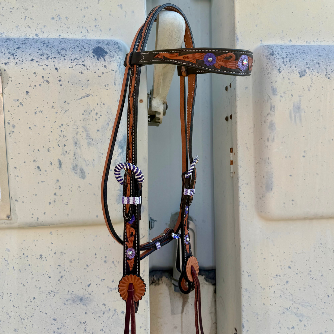 2800 - Purple Collection 1 - 1/2" Contour browband headstall