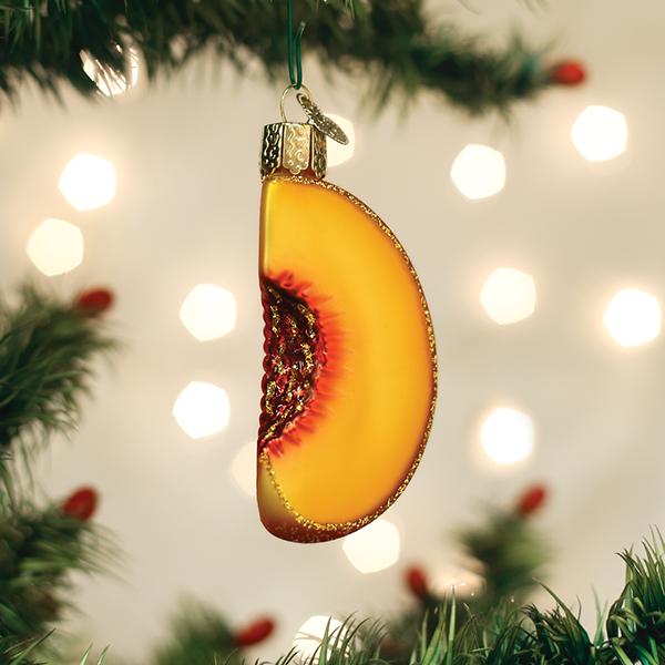 Old World Christmas: Peach Slice Christmas Ornament
