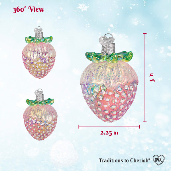 Old World Christmas: Shimmering Strawberry Christmas Ornament