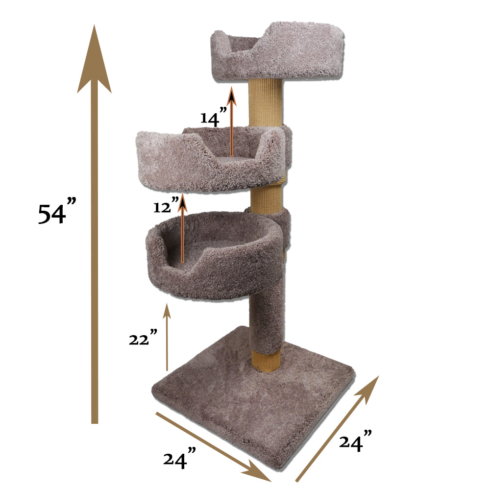 Hybernest Triplex Cat Tower with 3 Cat Beds
