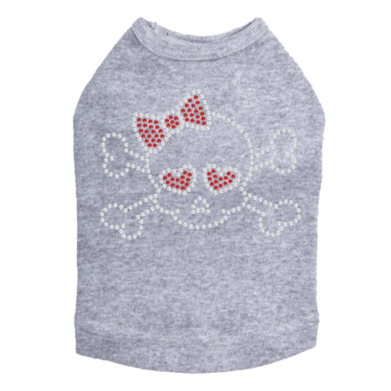 Skull with Red Bow - Dog Tank