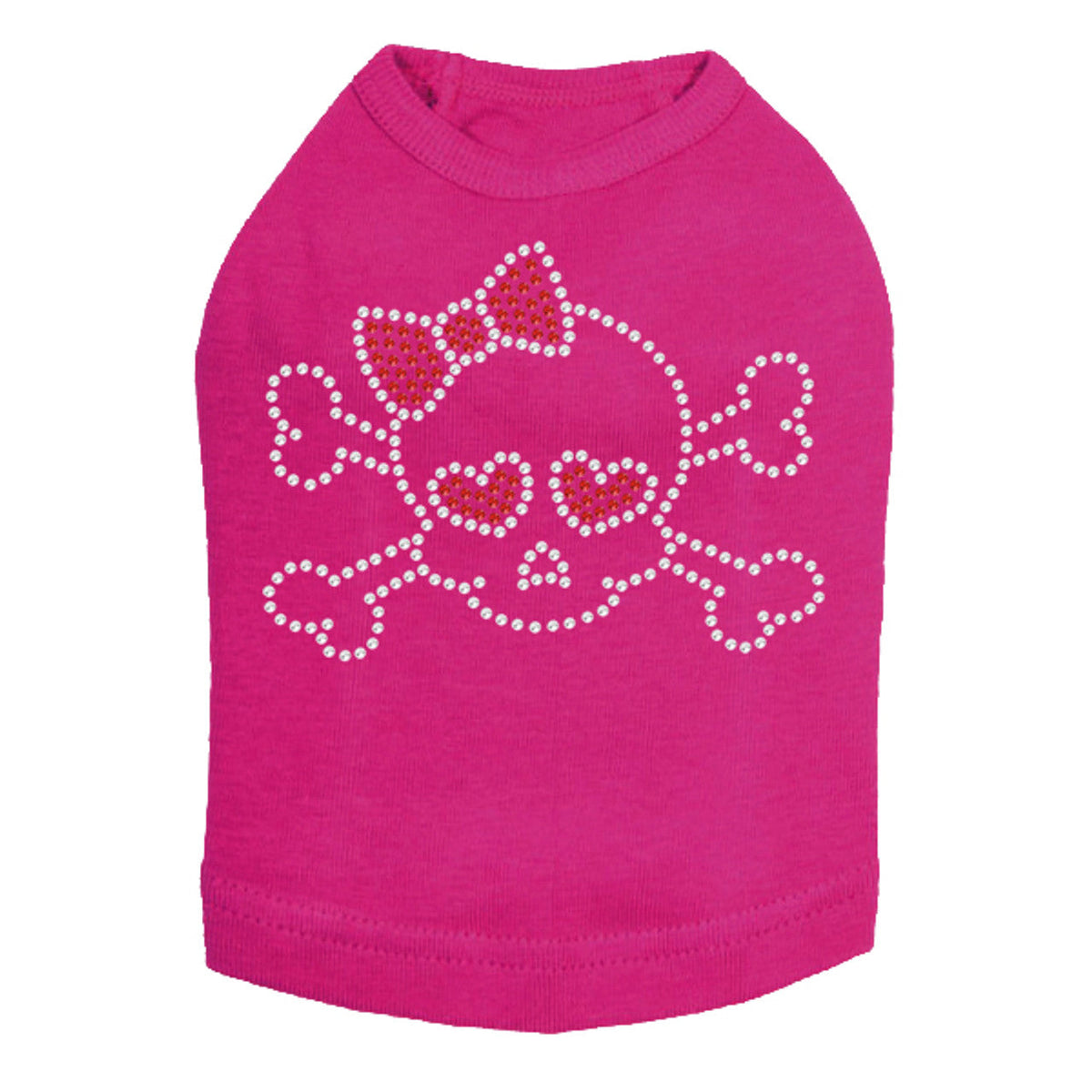 Skull with Red Bow - Dog Tank
