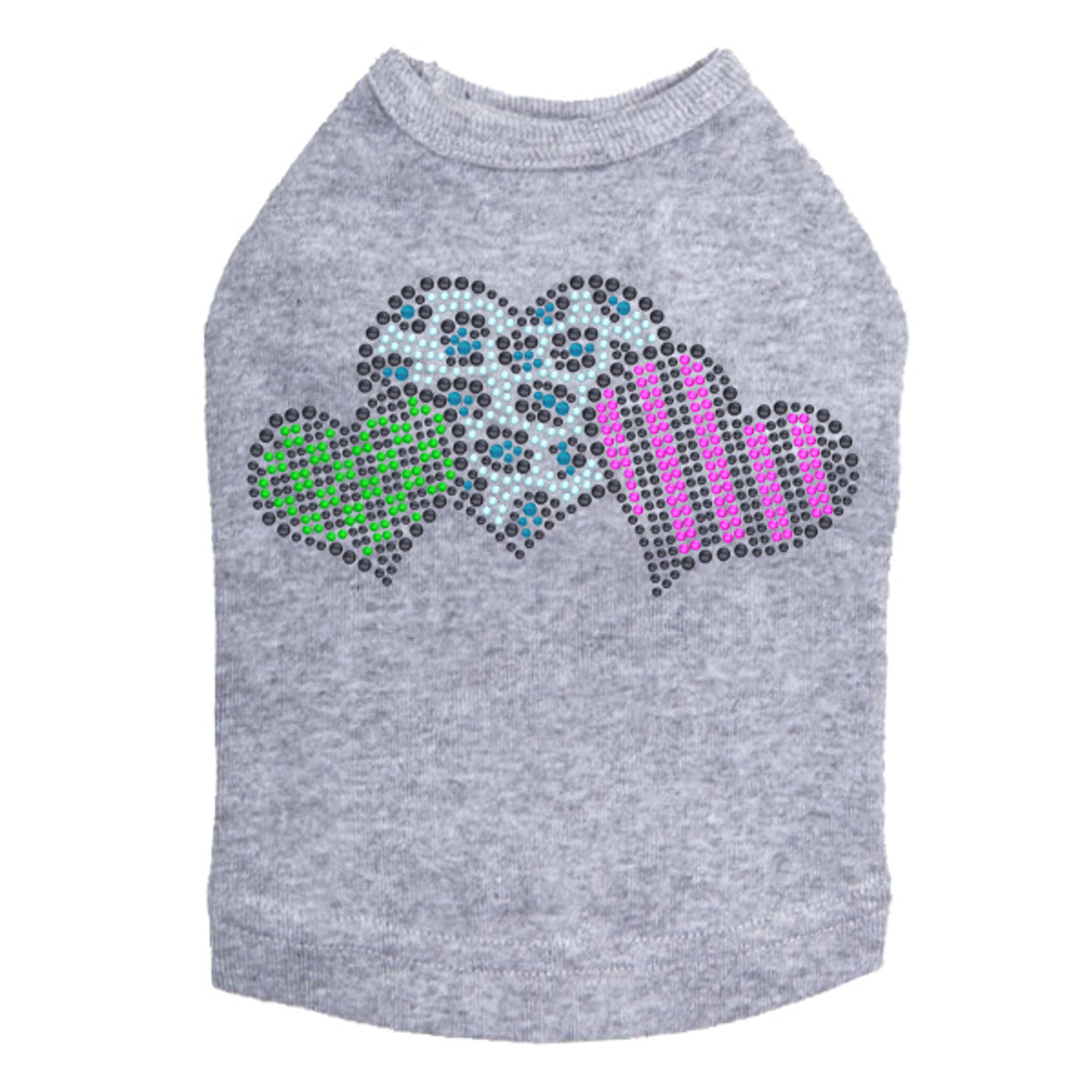 Leopard, Checks, & Stripes Multicolor Hearts - Dog Tank