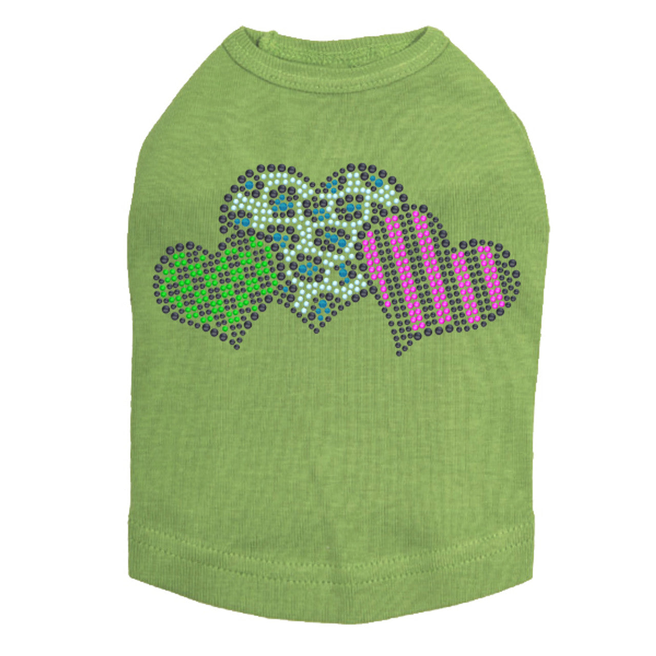 Leopard, Checks, & Stripes Multicolor Hearts - Dog Tank