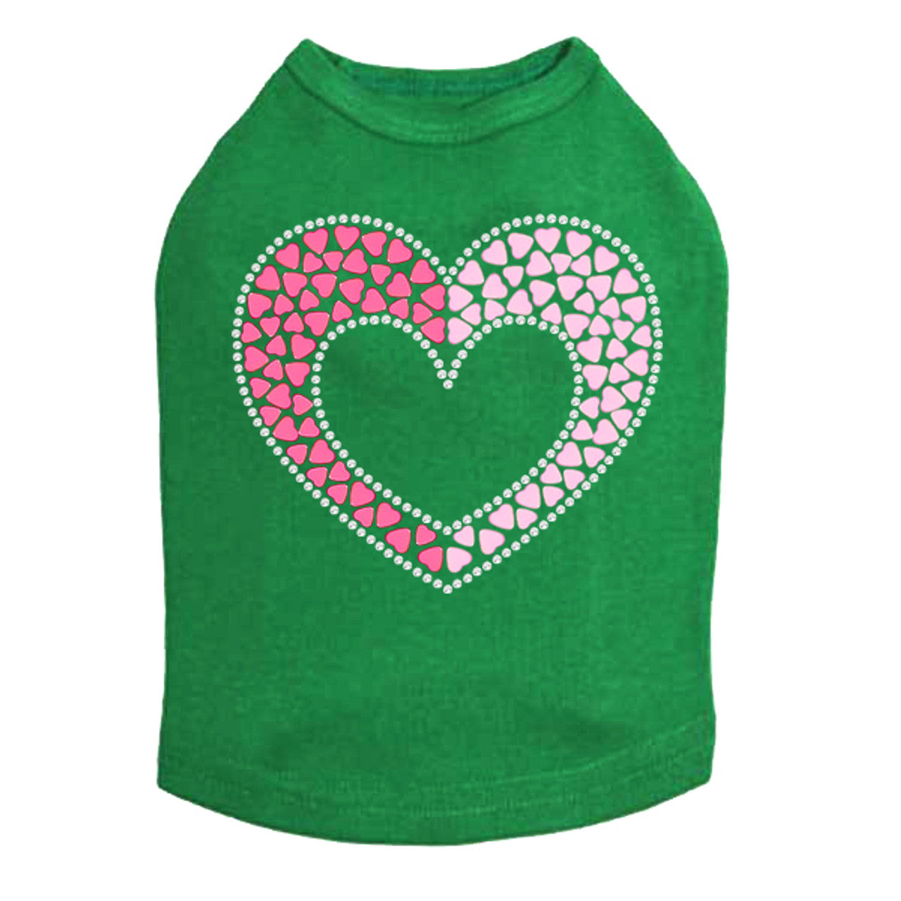Pink & Light Pink Nailhead Hearts - Dog Tank
