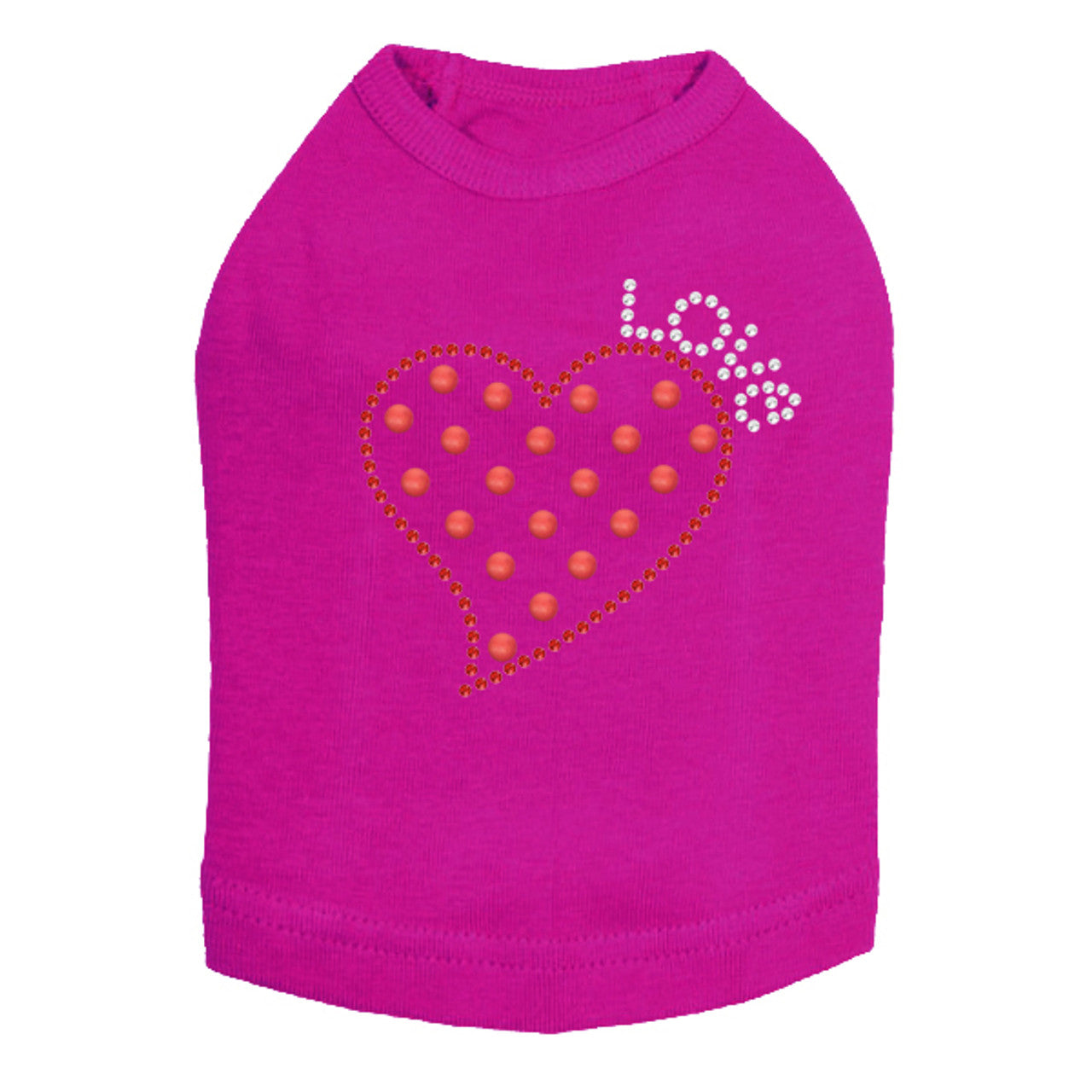 Small Love Polka Dot Heart - Dog Tank