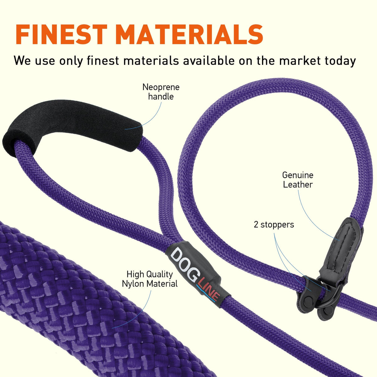 Dogline Round Nylon Slip Dog Lead