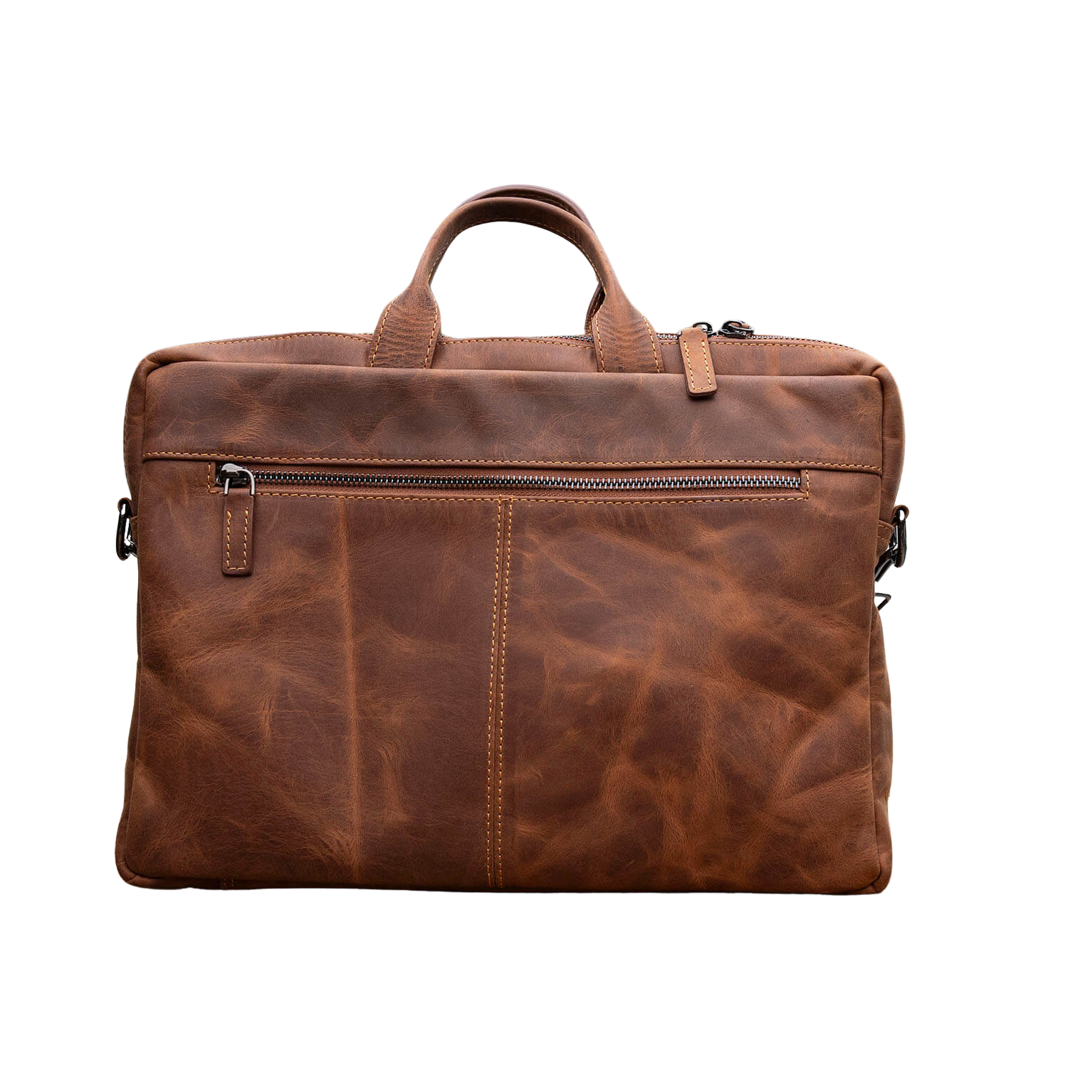 Classic Leather Laptop Bag Dark Brown Hollywood