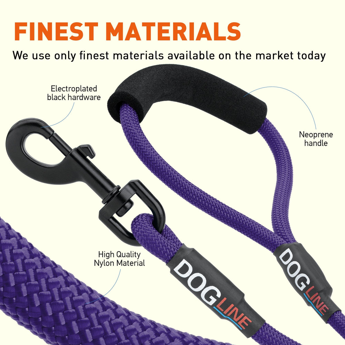 Dogline Nylon Round Dog Lead