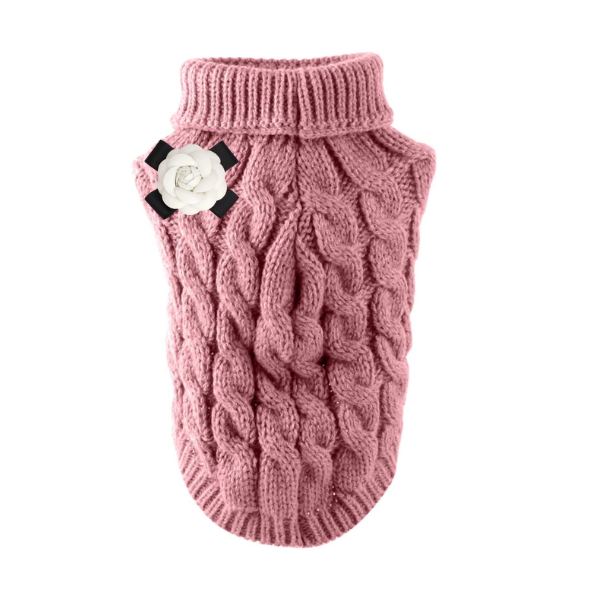 The Camellia Cable Knit Dog Sweater