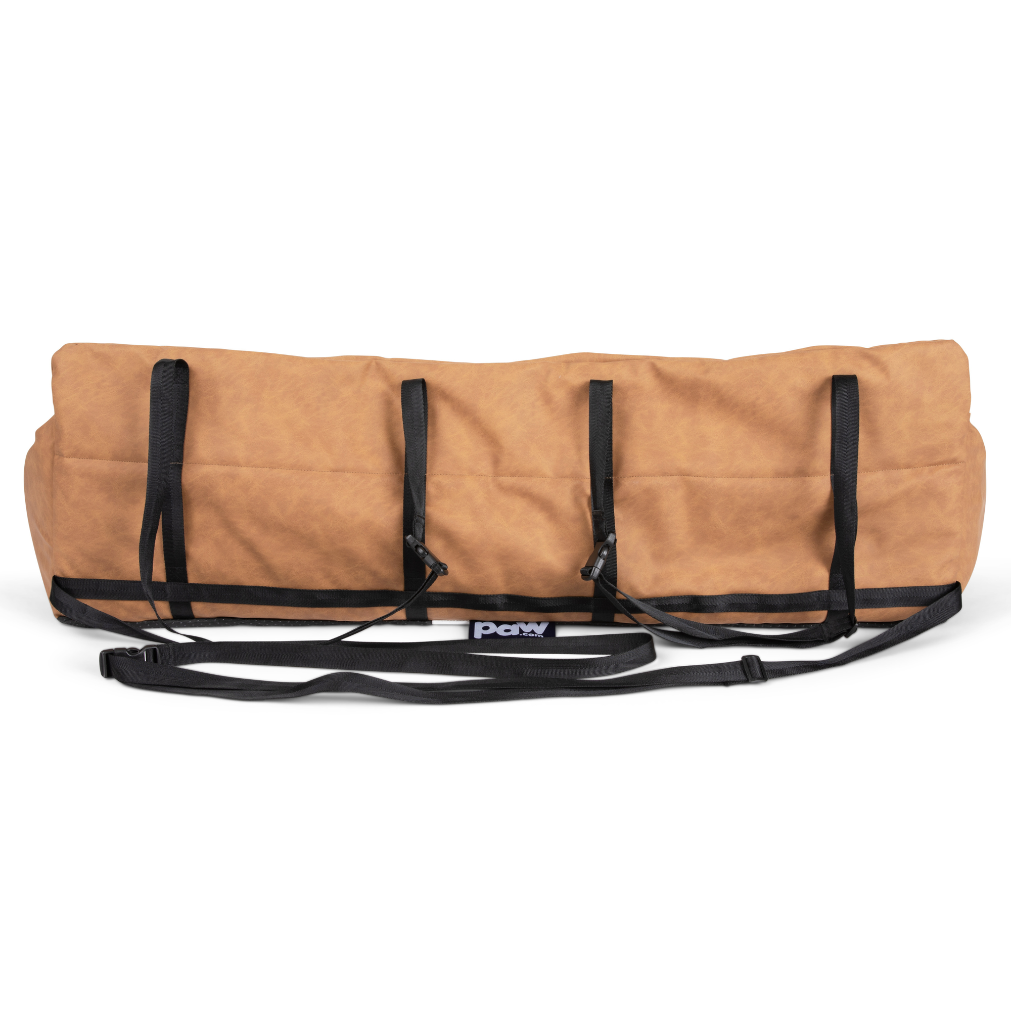 PupProtector Faux Leather Memory Foam Dog Car Bed Camel