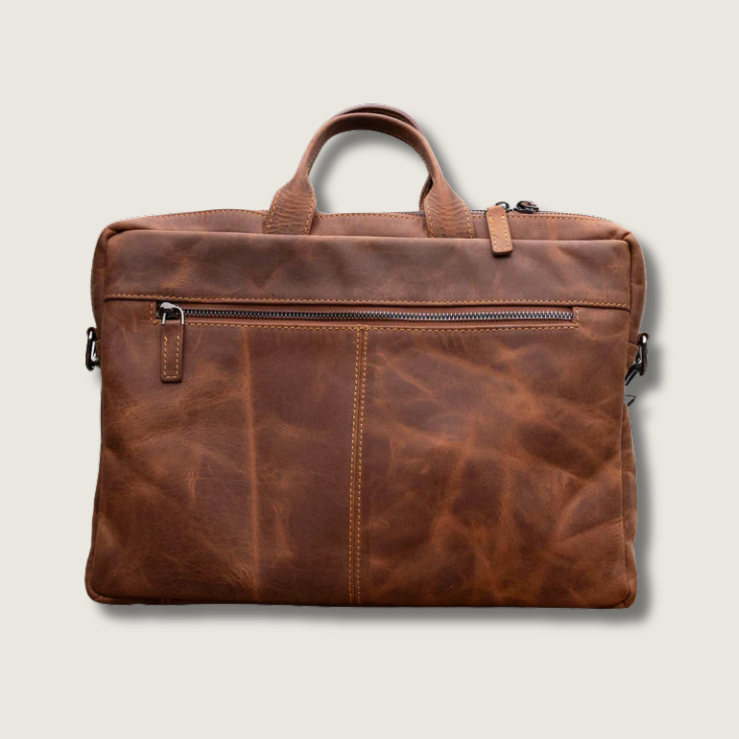 Classic Leather Laptop Bag Dark Brown Hollywood