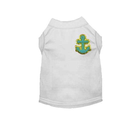 Chenille Embroidered Anchor Dog Shirt