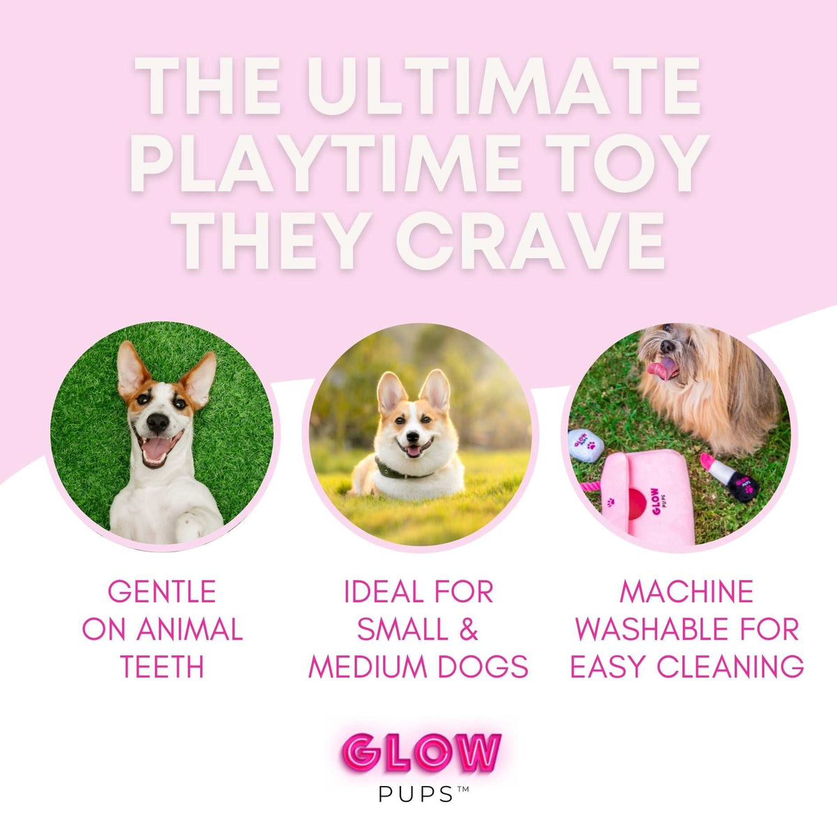 Glow Pups: Pink Purse Hide and Seek Plush Dog Toy Set
