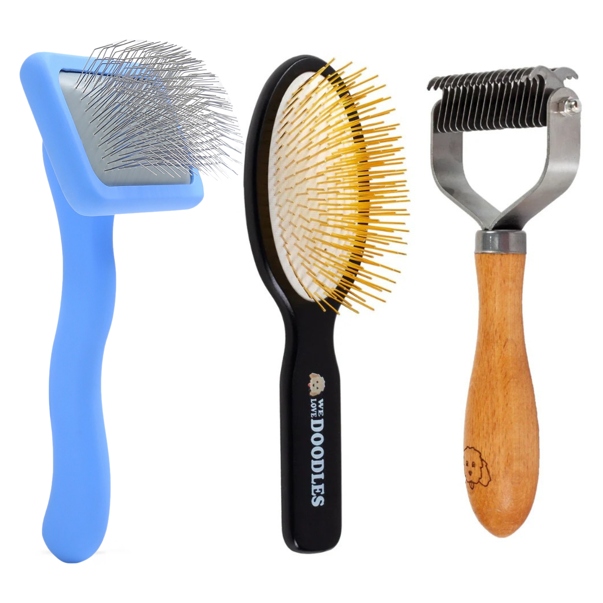 Dog Brushes: Ultimate Brush Pack - Slicker, Pin Brush & Dematting Comb