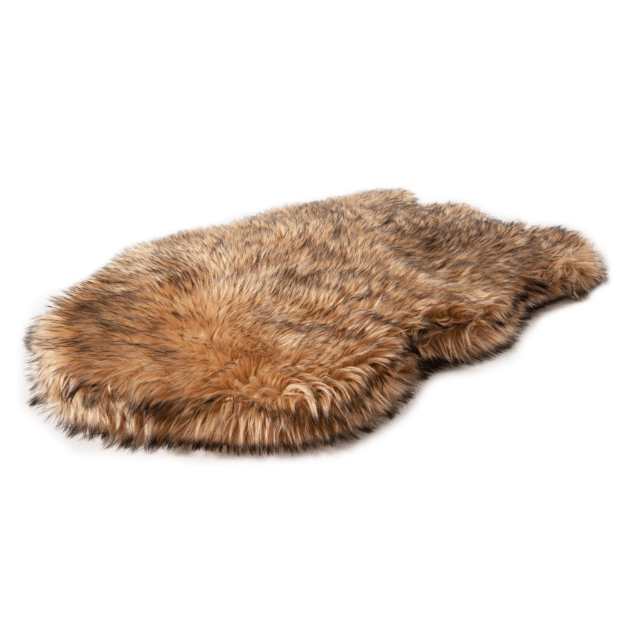 Puprug Faux Fur Orthopedic Dog Bed Curve Sable Tan