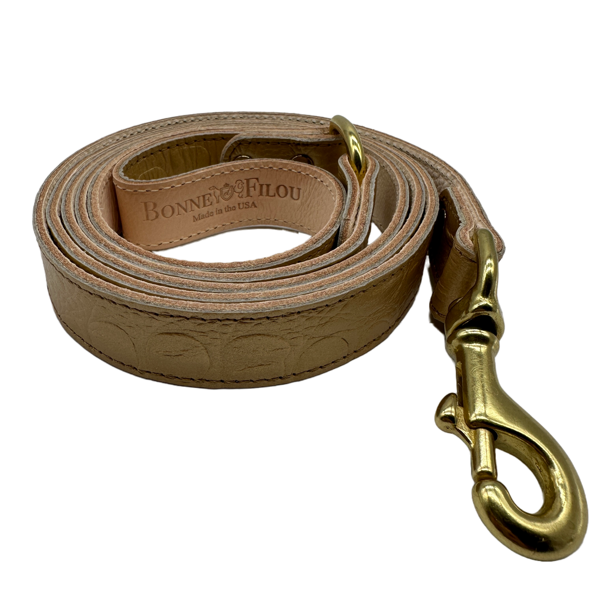 Bonne et Filou – Croc-Embossed Leather Dog Leash