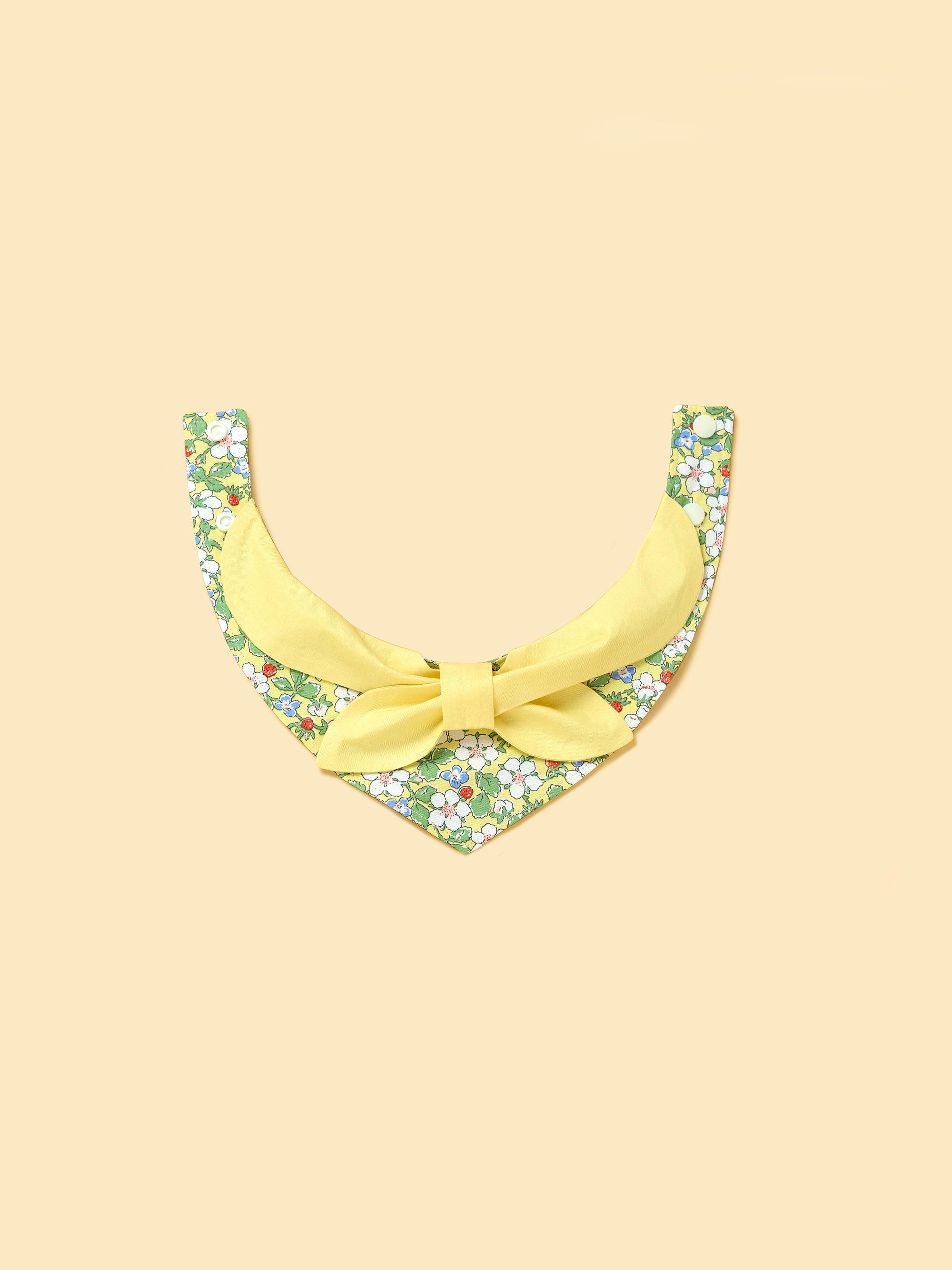 Bowtiful Garden Butter Yellow Floral Bandana