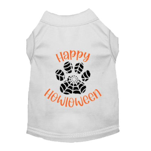 Happy Howloween Paw Print Dog T-Shirt