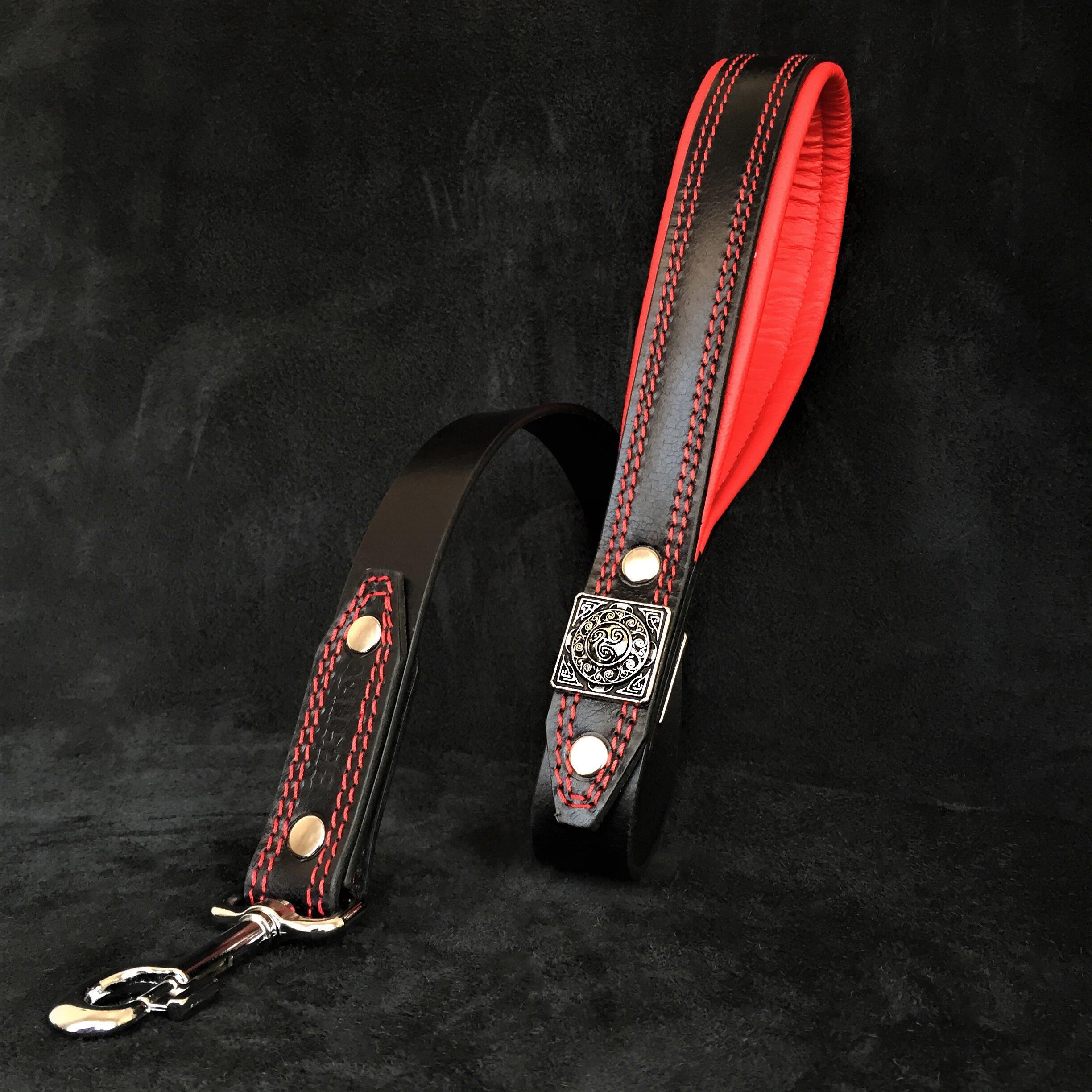 Bestia Dog Gear Genuine Leather Dog Collar - Black 