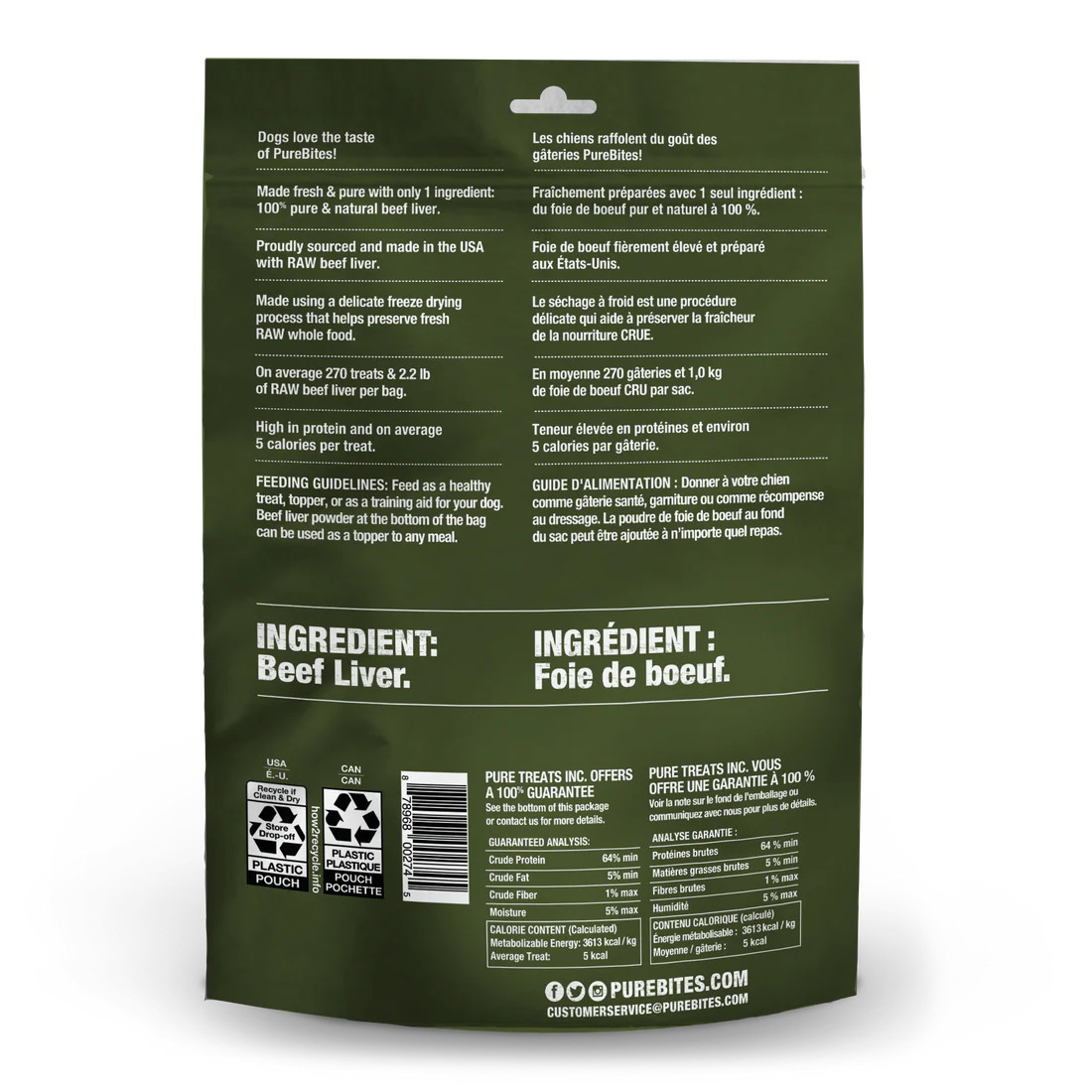Pure Bites Beef Freeze Dried Dog Treats - HT Animal Supply
