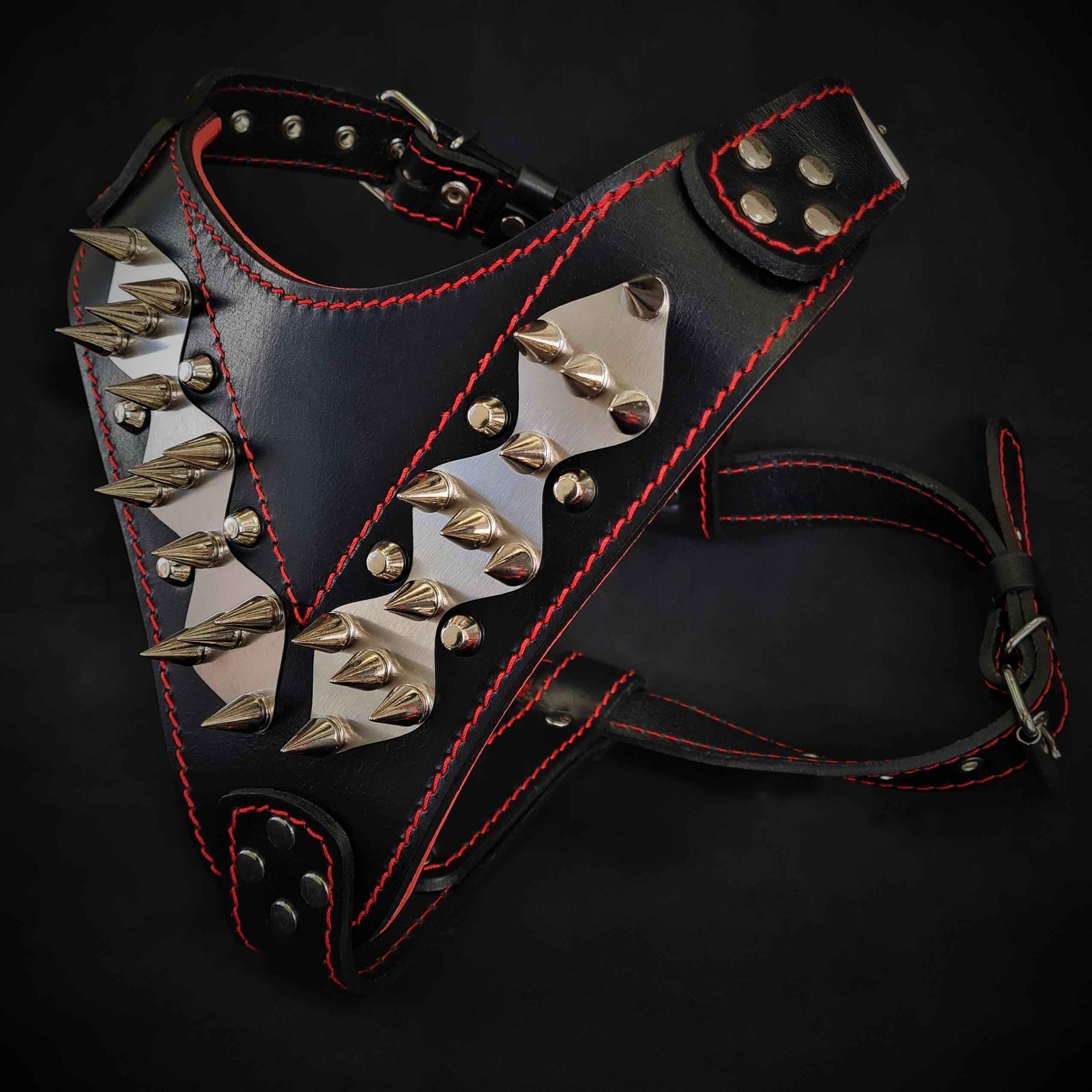 Bestia Steel Leather Dog Harness