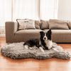 Puprug Faux Fur Orthopedic Dog Bed Curve Charcoal Grey